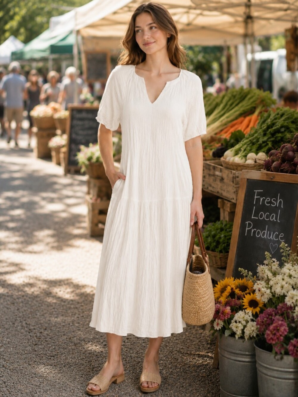 NWT Julia Jordan Smocked Midi Dress Sz S